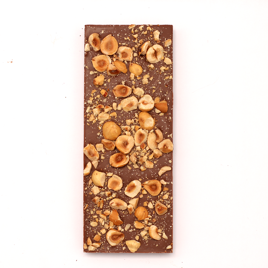 Milk chocolate bar with nuts